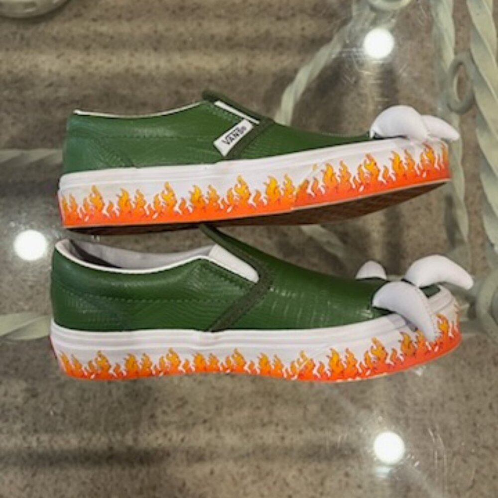 Vans Dragon Reptile Claw Slip-On Shoes with Flames - Picture 3 of 7